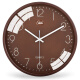 康巴丝（Compas）挂钟创意钟表客厅简约时钟 卧室石英钟表挂墙C2899 深咖色 31cm