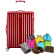 爱华仕（OIWAS) 商务旅行箱 25英寸扩展层 拉杆箱男万向飞机轮 女行李箱9件套 6359 红色