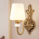 慕庭全铜美式复古壁灯客厅墙壁灯卧室床头纯铜水晶欧式背景墙壁灯 1855单头壁灯