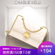 CHARLIE&KELL2019新款小方包ck女包时尚潮简约百搭包包女韩版菱格链条包单肩包斜挎包官网 白色