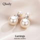 Qlady999银珍珠耳钉女时尚气质耳环女银饰仿珍珠耳饰生日礼物送女友