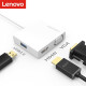 联想 USB转千兆网口扩展笔记本外置有线网卡网线转换头3.0分线器适用苹果电脑拓展HUB集线器 Typec转HDMI+VGA+USB3.0（白色）