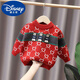 迪士尼（Disney）男童毛衣秋冬款2023新款冬装男孩儿童针织衫加绒加厚中小童春秋潮 红色+【F146三只熊8号套衫】 110建议身高100-110cm年龄4-5岁