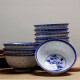 LICHEN 景德镇老式青花玲珑陶瓷碗 釉下彩陶瓷餐具饭碗 中式优级品餐具 十个装 牡丹花玲珑碗 5英寸