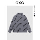 GXG22年冬季新款保暖舒适潮流满身字母图案情侣短款棉服外套 灰色 165/S