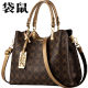 袋鼠（KANGAROO）手提包时尚真皮女士包包2023新款大气斜挎中年妈妈礼物百搭皮包 古铜色 真皮授权