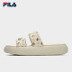 斐乐（FILA）官方DONUT女鞋拖鞋新款凉拖厚底增高休闲甜甜圈 米色-AG 36