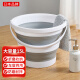 SP SAUCE日本折叠水桶家用塑料桶便携式户外旅行储水洗车提水桶大号15L