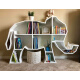 依佳仁创意壁挂书架墙上置物架书房铁艺动物造型客厅 大象  150*20*100