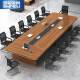 圣黎 圆角加厚会议桌长桌简约现代板式培训桌长方形长条桌4.0米会议桌+14把椅