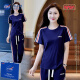 WHIM NASA运动套装女新款夏天T恤休闲两件套跑步服时尚韩版宽松夏季运动服 宝蓝色 XL【110-125斤】