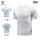 维动（VEIDOORN）运动男健身衣跑步透气压缩篮球高弹训练紧身T恤紧身衣短袖白色L