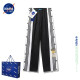 NASA LIKE官方潮牌美式排扣裤秋季直筒全开条纹休闲卫裤运动裤篮球长裤子 NASA联名-黑色 L