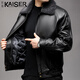 凯撒真皮皮衣男士秋冬毛翻领绵羊皮海宁皮夹克外套KS83511  黑色 XL 