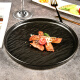 华青格日式陶瓷盘子 餐盘西餐盘 8.5英寸黑色牛排盘子+刀叉 西餐套装