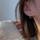 伊黛儿银耳扣女小众设计2024新款潮素耳圈耳钉高级感耳环养耳洞银耳饰 925银耳扣E1964