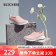 斯凯奇（Skechers）网面透气女健步鞋一脚蹬轻盈缓震舒适休闲鞋15600-PCH