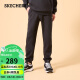斯凯奇（Skechers）男士经典logo舒适运动休闲针织长裤时尚休闲裤L123M006 碳黑色 L 