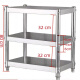 加厚不锈钢厨房置物架两层烤箱架锅架落地收纳架多层货架储物架子 加厚 高80三层(层距可调) 长50宽40
