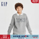 Gap男童秋冬新款LOGO软磨抓绒卫衣785311儿童装休闲装 灰色 140cm(L)