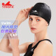 英发（YINGFA）泳帽男女士护耳不勒头凹凸设计防水防滑硅胶水滴泡泡游泳帽 黑色