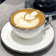 餐将军轻奢高颜值咖啡杯陶瓷北欧风电镀银边精致下午茶咖啡杯碟套装 白色银边咖啡杯配勺子