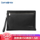 Samsonite/新秀丽男士手包大容量牛皮手拿包商务休闲拉链信封包68B黑色