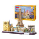 乐立方 积木拼装玩具3d立体拼图模型世界城市建筑模型仿木制模型男孩女孩生日礼物装饰wanju 法国巴黎