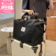 酷奇袋鼠可套拉杆箱上的旅行包女大容量旅游附加提包轻便手提行李袋收纳包 黑色 大