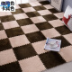 拼接地毯EVA泡沫卧室客厅爬行垫榻榻米拼图地板垫毛绒面 咖啡+卡其 30cm*30cm*1.0cm(十片装，送边条)