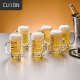 CLITON玻璃扎啤杯把手啤酒杯 酒吧餐厅大容量410ml饮料杯果汁杯6支装