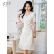 初申夏季短袖连衣裙女国风新中式古典优雅气质白裙子S141Q1016