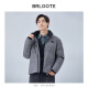 巴鲁特（Brloote）格纹鹅绒服男时尚宽松落肩面包服羽绒外套秋冬 黑白 170/92A