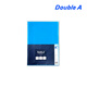 Double A A4 L型开口透明两页文件夹套12个装办公文具袋用品 蓝色