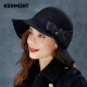 卡蒙（Kenmont）全羊毛黑色女士帽子冬季时尚潮毛毡帽百搭大檐礼帽优雅毛呢帽2774 黑色 可调节(57cm)