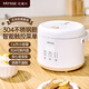 巴缇仕家用1-3人智能1.6L迷你电饭煲304不锈钢电饭煲宿舍小电饭锅可预约汤粥不溢锅触控内胆0涂层电饭煲 白色(1-3人) 1.6L