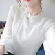 欧妤雪纺衫衬衫女春秋女装新款韩版衬衣女上衣长袖宽松休闲打底衫外套 白色【长】 2XL 建议120-130斤