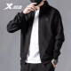 特步（XTEP）特步外套男春秋款夹克2024新款官方品牌针织开衫卫衣拉链立领上衣 正黑色 L