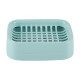 茶花肥皂盒创意香皂盒浴室肥皂架沥水皂盒架卫生间浴室置物架 新款蓝色(1个)双层