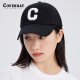 COVERNAT棒球帽毛绒大C标志韩版户外鸭舌帽显脸小男女帽子速干遮阳帽CA01 黑色 可调节
