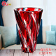 高斯（Glass）水晶玻璃花瓶欧式古典简约透明花器卧室客厅创意时尚摆件乔迁礼物 红色