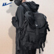 回力双肩包男士大容量防水电脑包潮牌女大学生书包机能风登山旅行背包 黑色