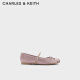 CHARLES&KEITH蝴蝶结平底玛丽珍鞋单鞋女CK1-71720057 粉红色Pink 38