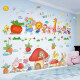 靠森卡通贴纸儿童房间布置装饰幼儿园墙壁可爱墙贴画动物图案墙贴自粘 123拔萝卜+兔子蘑菇屋 大