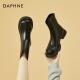 达芙妮（DAPHNE）棕色短靴女靴子2024年新款春秋季平底高级感马丁靴女士瘦瘦靴 黑色 38