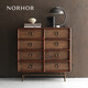 NORHOR北欧表情/复古乡村做旧回收木/宾纳进口系列/马文8抽立柜斗柜 【现货】1.1m