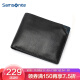 新秀丽（Samsonite）Y-CITIZEN 男士横款钱夹时尚短款两折皮夹多功能牛皮钱包TK6*09001 黑色