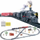 仿真蒸汽合金属大火车儿童高铁轨道复古典电动小火车玩具男孩女孩模型玩具 充电版冒烟合金车头+7.1米轨道+自由组合轨道