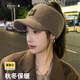 浩冠秋冬季保暖护耳跑步鸭舌针织帽子女士2023新款韩版棉帽冬天毛线帽 咖色 均码有弹性