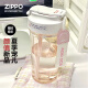ZIPPO 吸管杯高颜值水杯女夏天大容量学生便携咖啡杯塑料杯子运动水壶 白桃汽水（赠玻璃杯+杯刷） 550ml